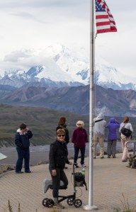 Scooter girl at Eielson Visitor Center