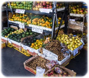 Beautiful tropical fruits and vegies